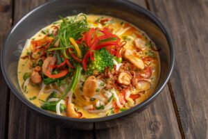 Udon noodles with Burmese Curry